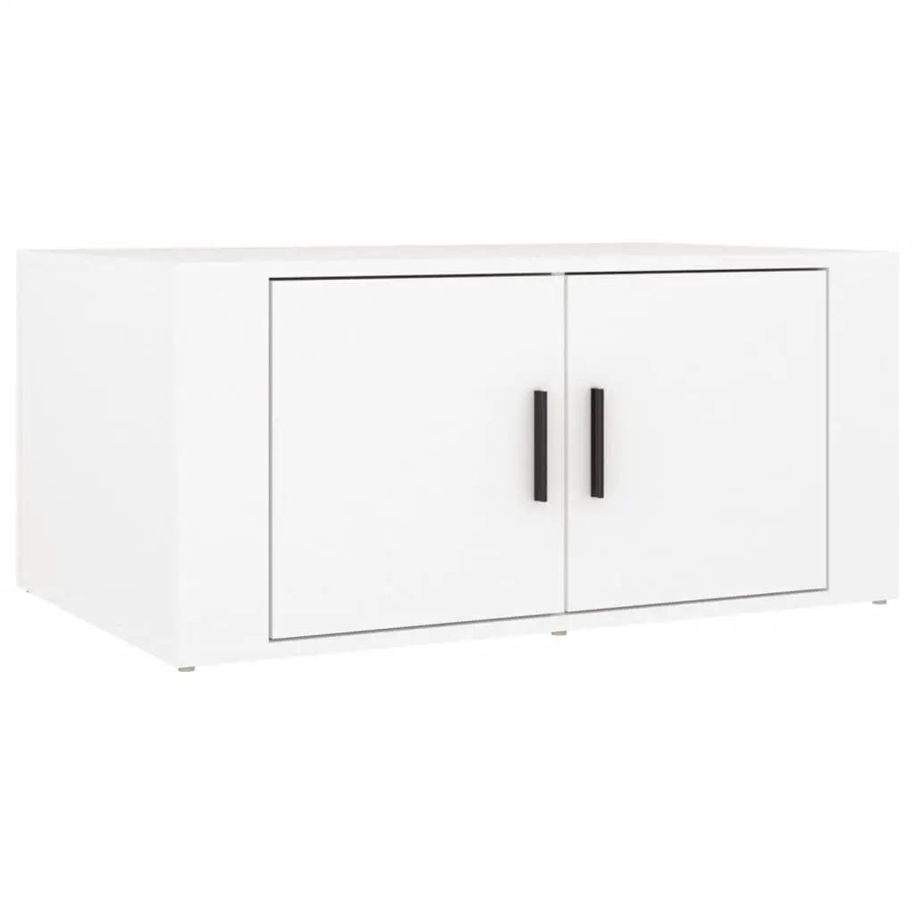 Coffee Table 80x50x36cm White with Storage Compartments Door