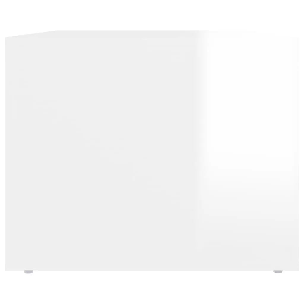 Coffee Table 80 x 50 x 40 cm High Gloss White with 2 Drawers Storage Living Room Accent