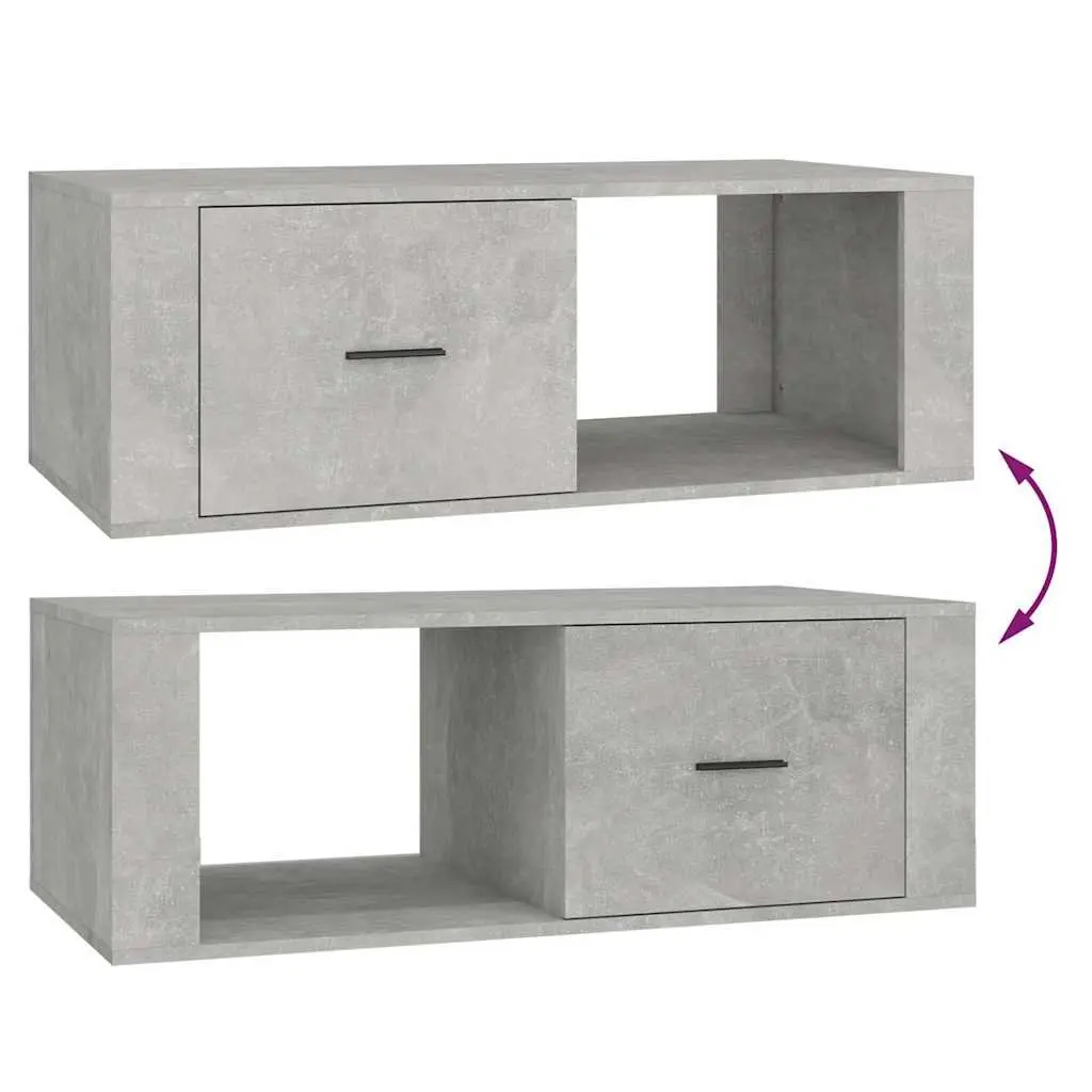 Coffee Table 100x50.5x35cm Grey Engineered Wood Storage Drawer Compartment