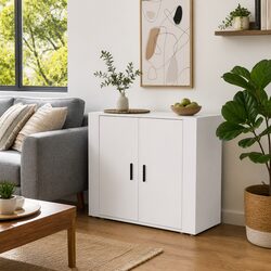 Elegant White Storage Cabinet 80x33x70 cm for Any Room