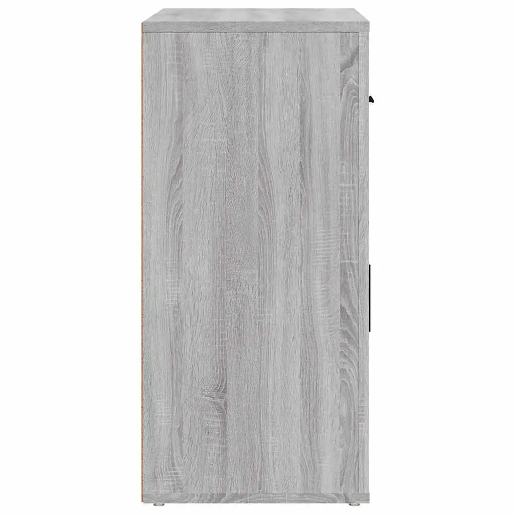 Grey Sideboard Storage Cabinet 80x33x70cm Multiple Compartments and Drawers