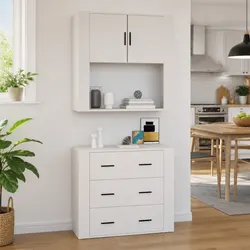 White Wall-Mounted Storage Cabinet 80x33x80 cm