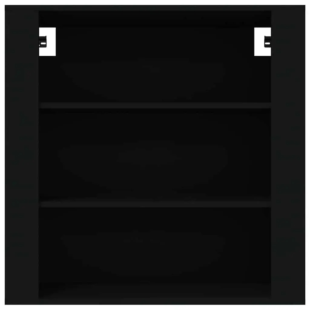 Wall Cabinet 80x33x80 cm Black 3 Shelves Wall-mounted Storage Organiser Engineered Wood