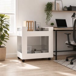Office Desk Trolley Storage Cart with Open Shelves