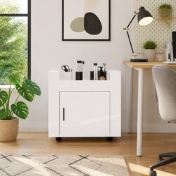 White Desk Trolley 60x45x60cm for a Clutter-Free Space