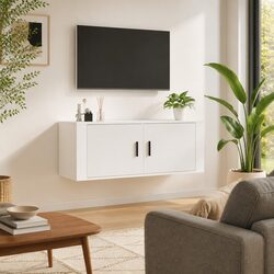 Elevate Your Living Space with White Wall Mounted TV Cabinet