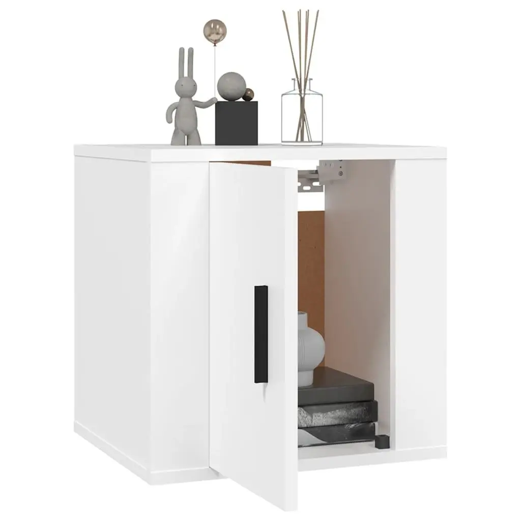 Wall Mounted TV Cabinet 40x34.5x40cm White Storage Display Unit