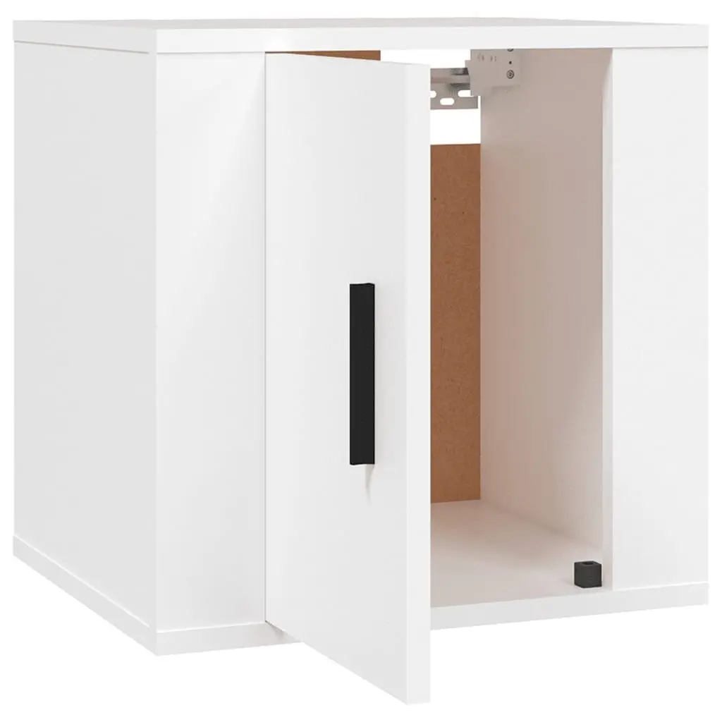 Wall Mounted TV Cabinet 40x34.5x40cm White Storage Display Unit