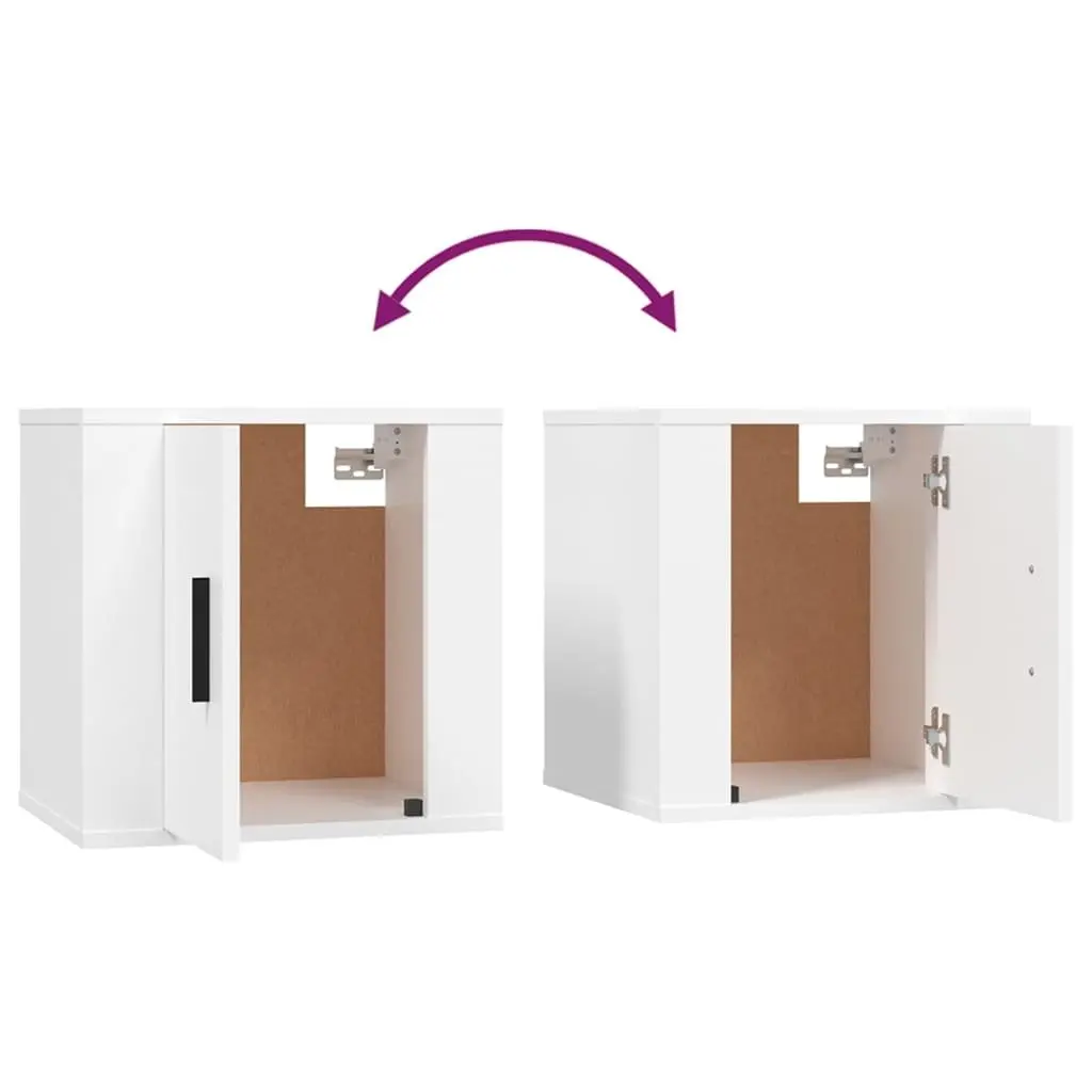 Wall Mounted TV Cabinet 40x34.5x40cm White Storage Display Unit