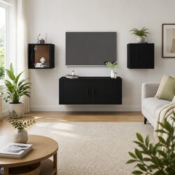 Maximize Space with Our Sleek Black Media Cabinet