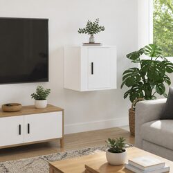 White Wall Mounted Media Display Cabinet 40x34.5x40cm