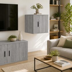 Transform Your Space with This Grey Wall-Mounted TV Cabinet