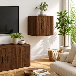 Enhance Your Space with This Brown Oak TV Cabinet