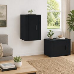 Maximize Your Space with Our Black Wall Mounted TV Cabinet
