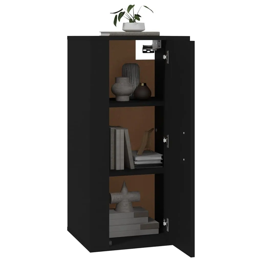 Wall Mounted TV Cabinet 40x34.5x80cm Black Storage Media Display Unit