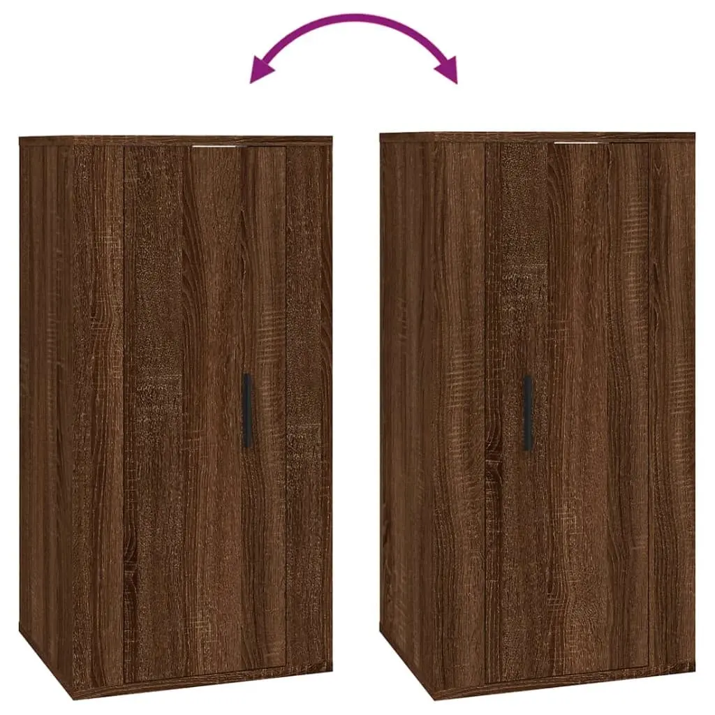 Wall Mounted TV Cabinet Brown Oak Media Storage Unit 40x34.5x80 cm