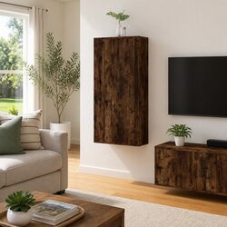Maximize Space with Our Stylish Brown Media Unit