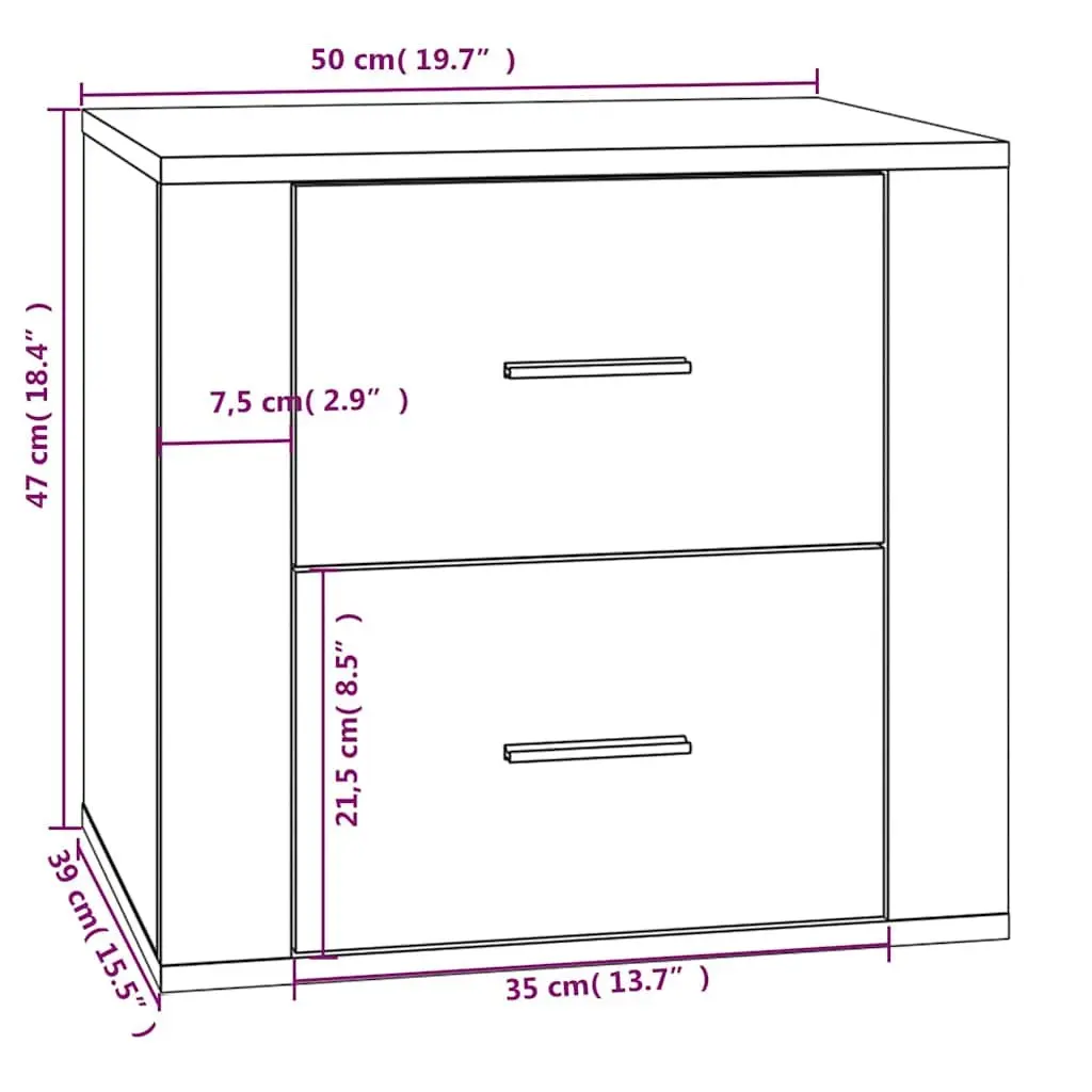 Bedside Cabinet Storage Brown Wooden Nightstand Furniture Organize Small Items
