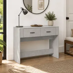 Stylish Grey Console Table for a Welcoming Entryway
