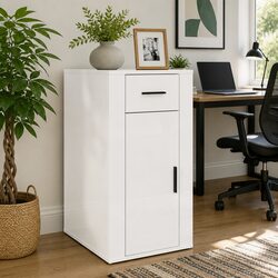 Transform Your Office with a High Gloss White Cabinet