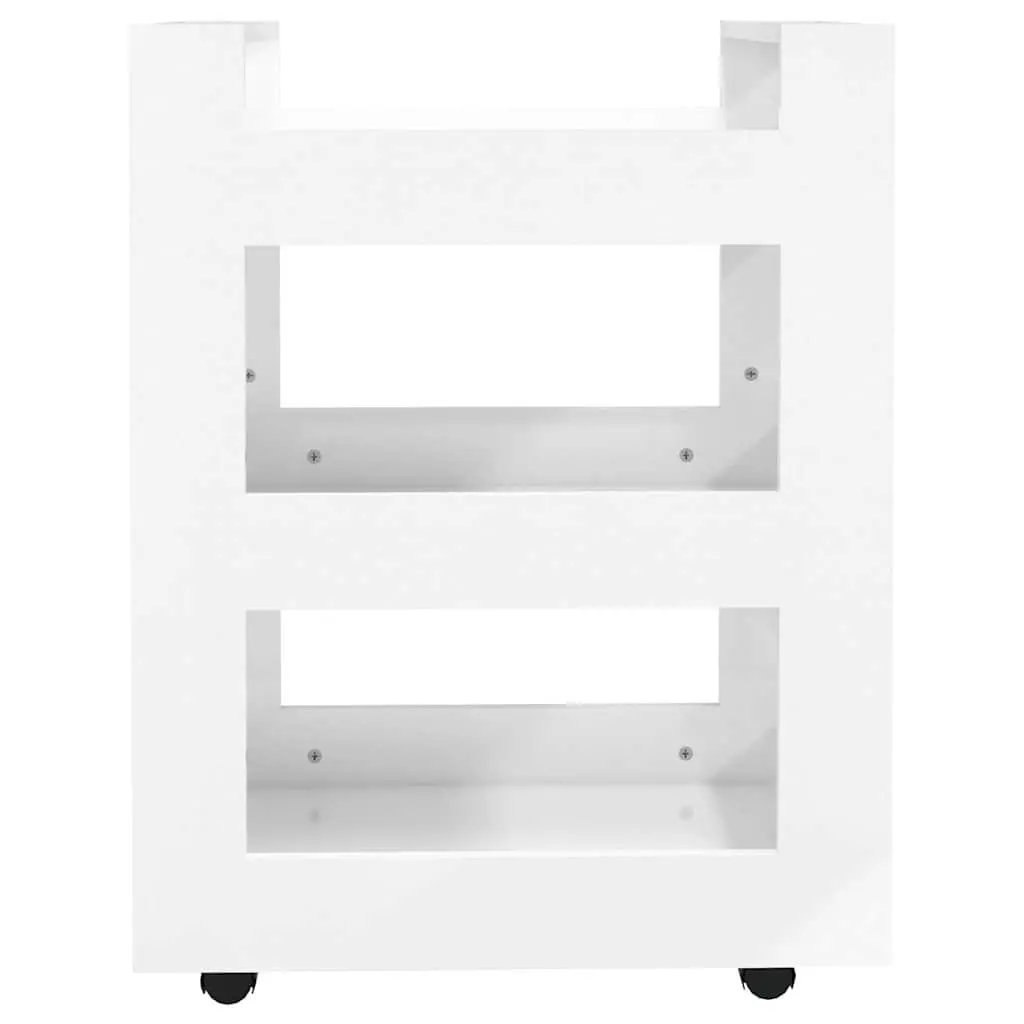 Kitchen Trolley 60x45x80cm White 3 Shelf Mobile Serving Organiser