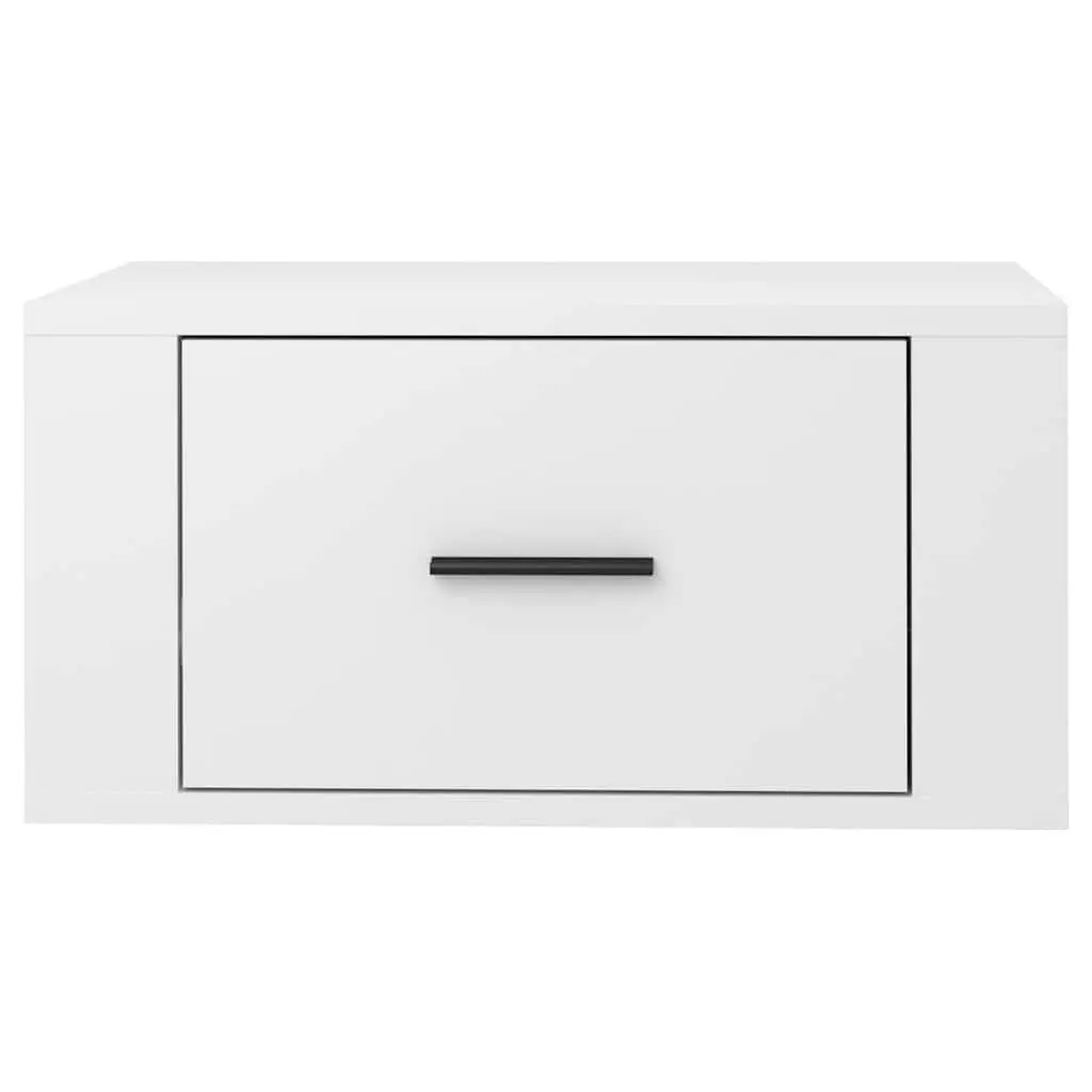 Wall-mounted Bedside Cabinets 2 pcs White Floating Storage Organiser