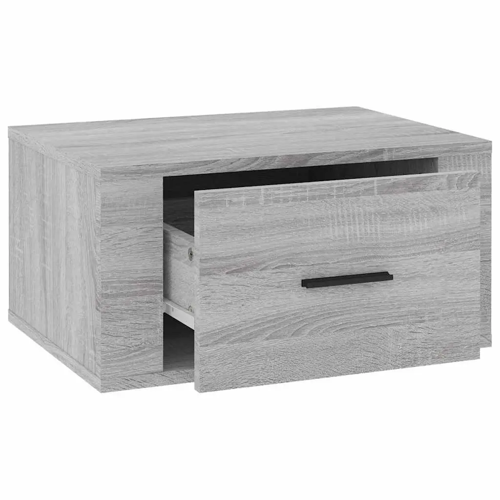 Wall-mounted Bedside Cabinet 50cm Grey Sonoma Floating Storage Furniture