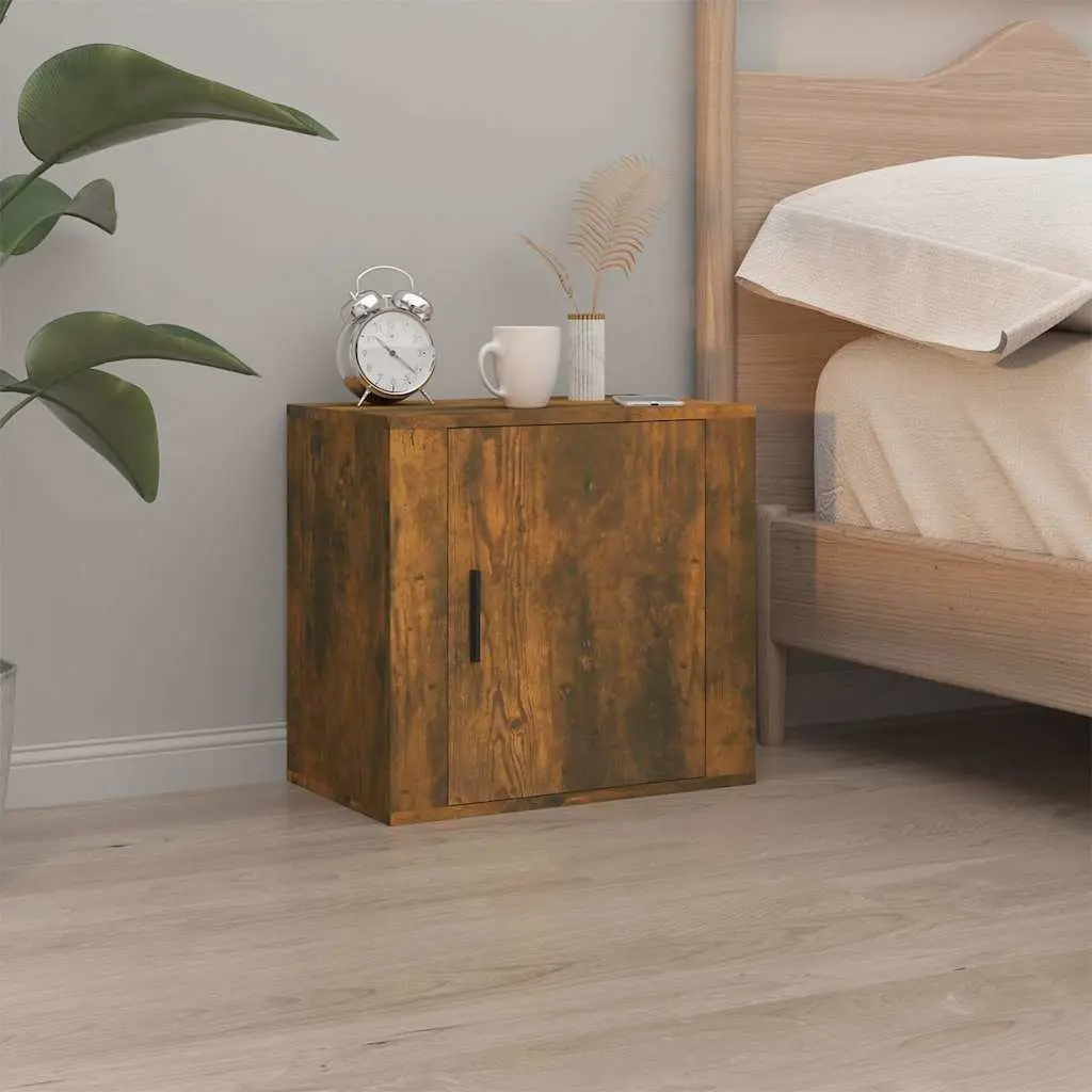 Wall-mounted Bedside Cabinets 2 pcs Brown Floating Bedroom Storage Units