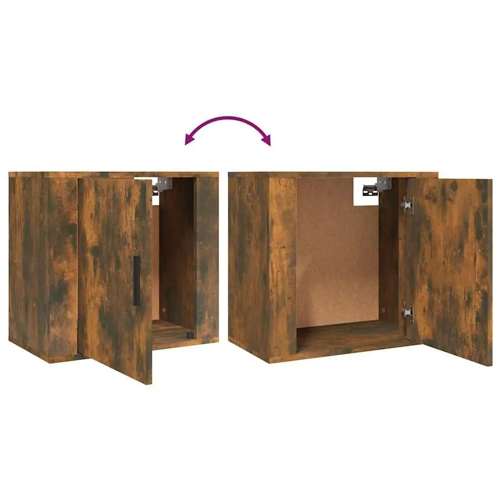 Wall-mounted Bedside Cabinets 2 pcs Brown Floating Bedroom Storage Units