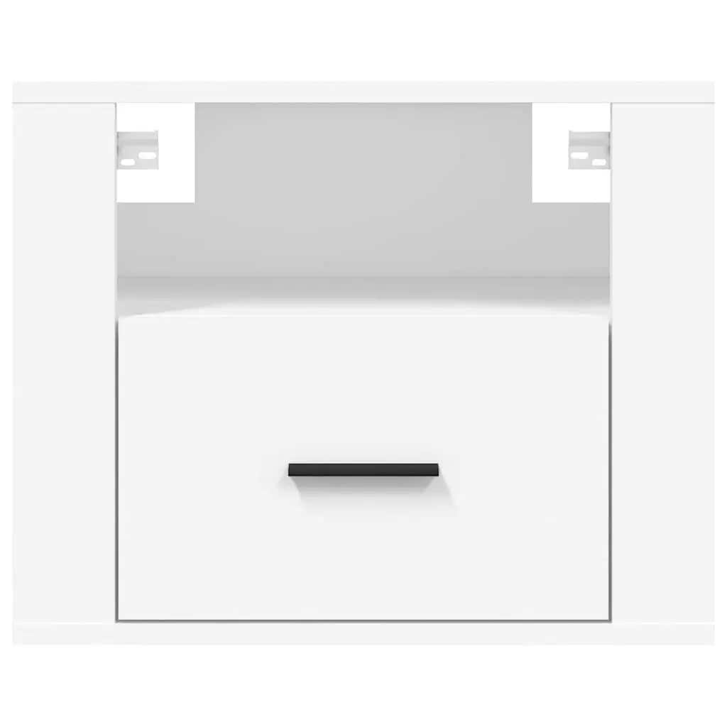Wall-mounted Bedside Cabinet White Floating Storage Unit