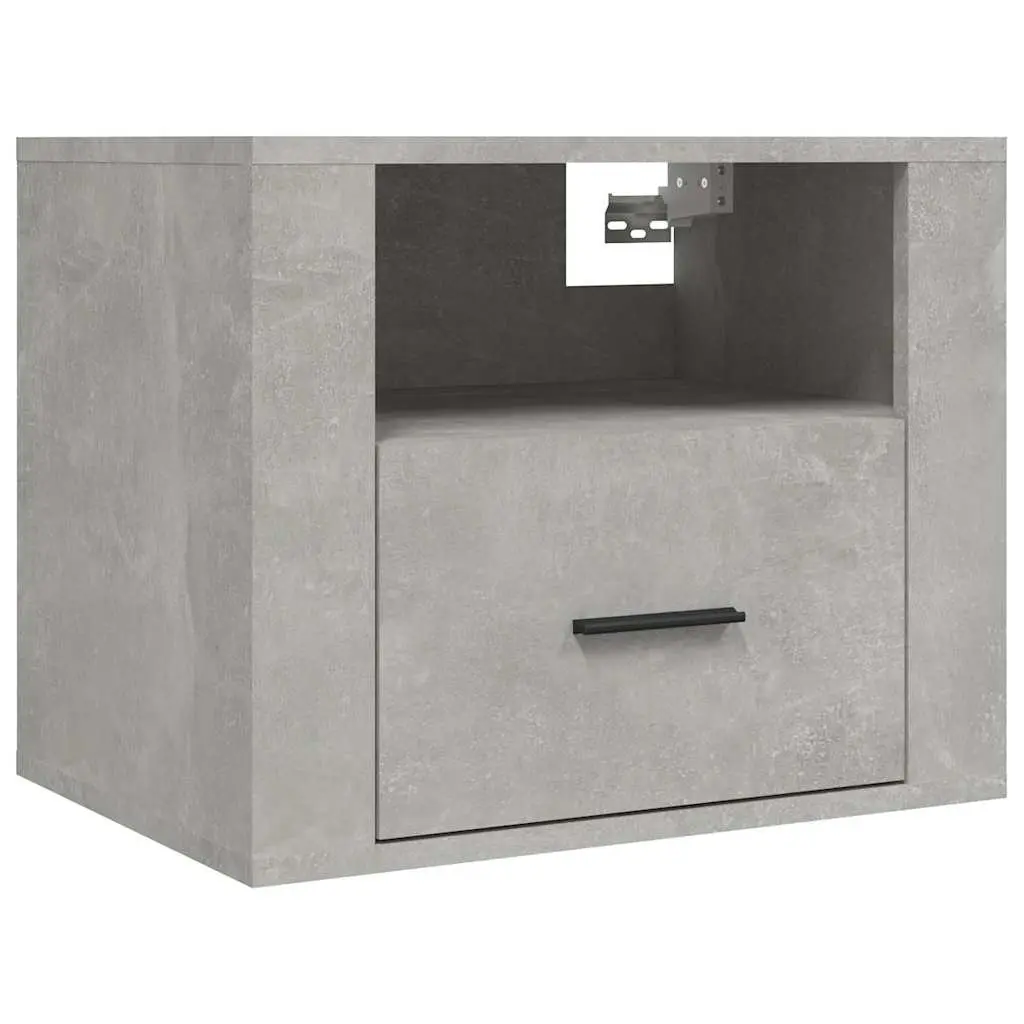 Wall-mounted Bedside Cabinets 2 pcs Grey Floating Storage Shelves
