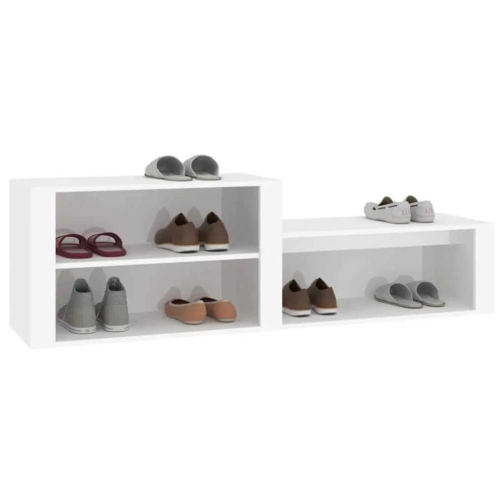 Shoe Cabinet White 150x35x45 cm Multiple Compartments Flat Top Surface Engineered Wood