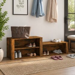 Stylish Shoe Storage Cabinet in Brown Engineered Wood