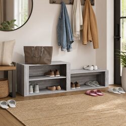 Shoe Organiser with Multiple Compartments in Grey