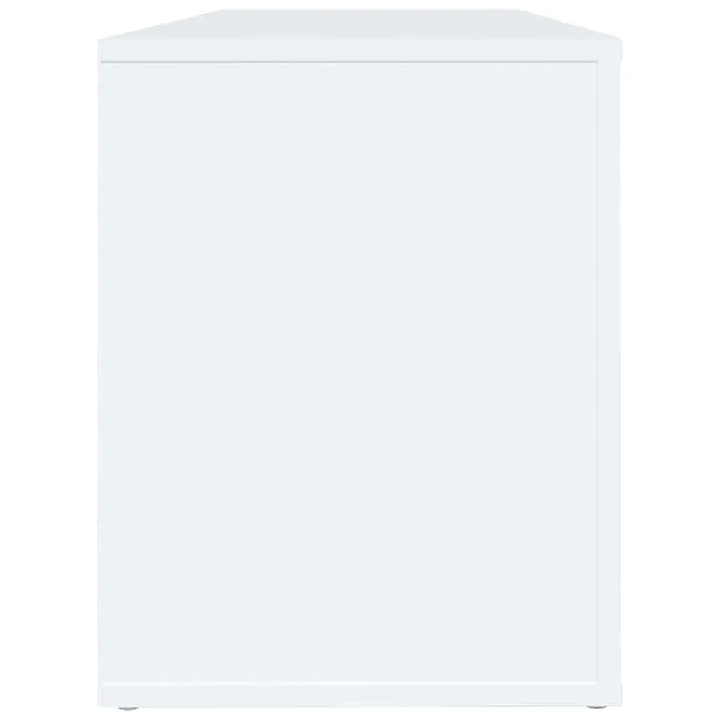 Shoe Cabinet White Engineered Wood Storage Organiser Multiple Compartments