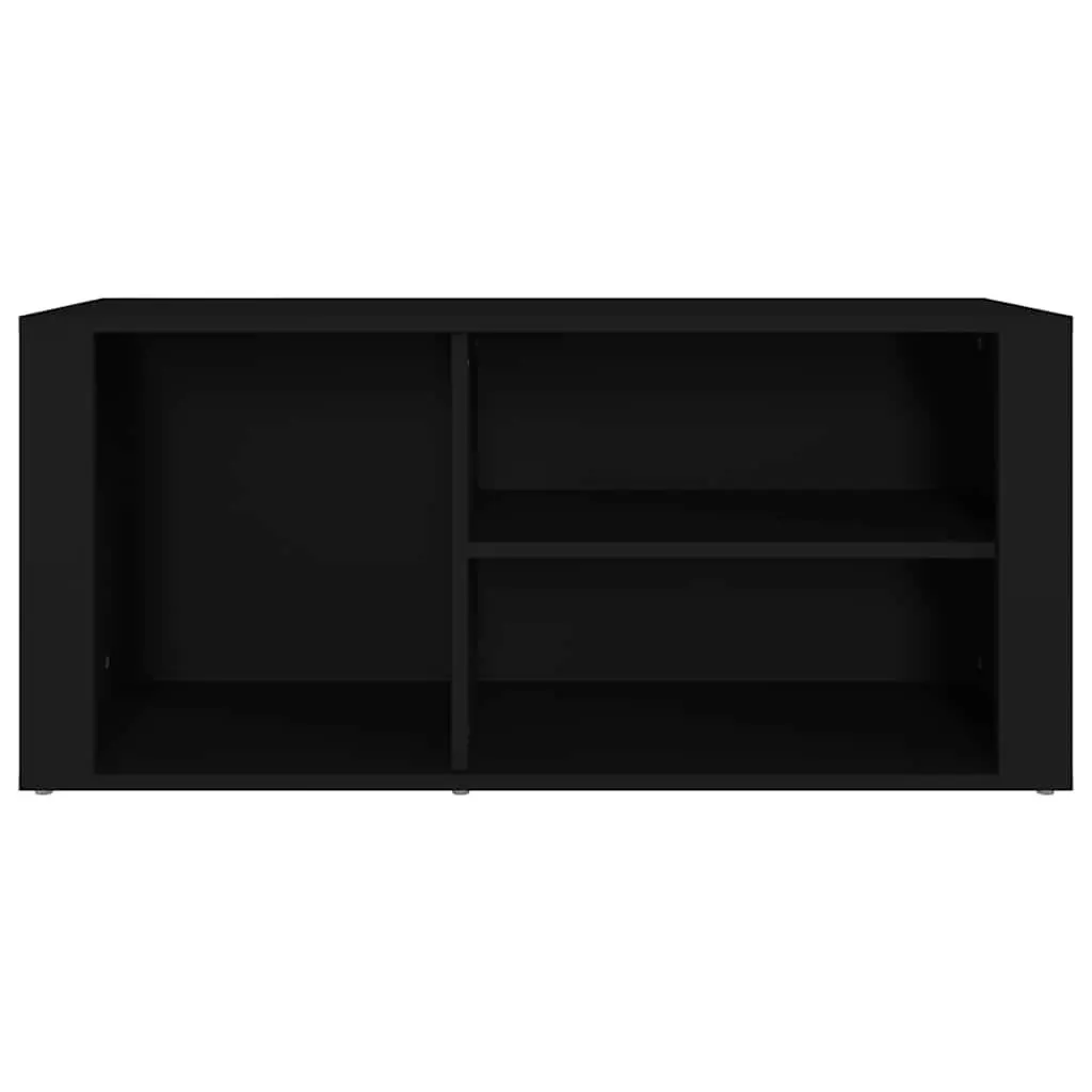 Shoe Cabinet Black Engineered Wood Storage Organiser with Multiple Compartments and Flat Top Surface for Entryway Hallway Furniture
