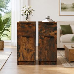 Stylish Storage Sideboard Cabinet Set in Brown