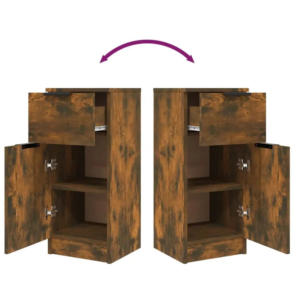 Sideboard Cabinet 2 pcs Brown Engineered Wood Storage Buffet Display Cupboard