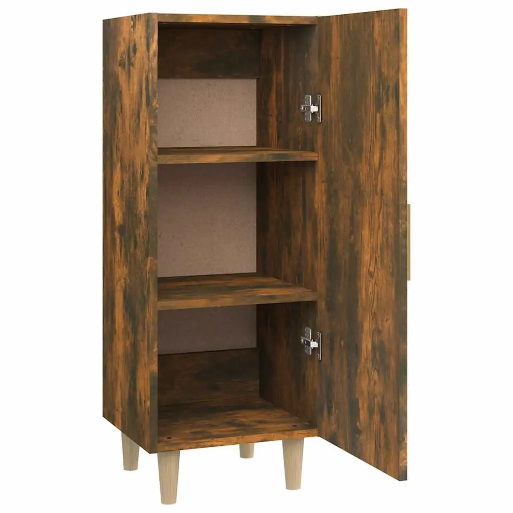 Brown Sideboard Cabinet with Storage Compartments Engineered Wood Construction