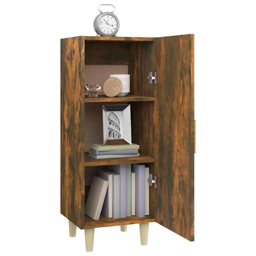 Brown Sideboard Cabinet with Storage Compartments Engineered Wood Construction