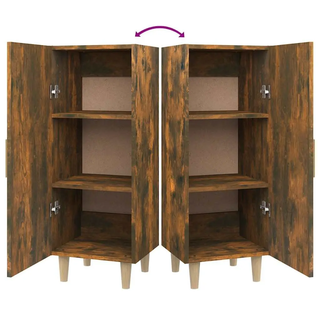 Brown Sideboard Cabinet with Storage Compartments Engineered Wood Construction