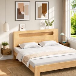Floating Brown Bedside Nightstand - Practical Bedroom Storage