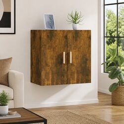 Elegant Floating Wall Cabinet - Smoked Oak 60x30x60 cm