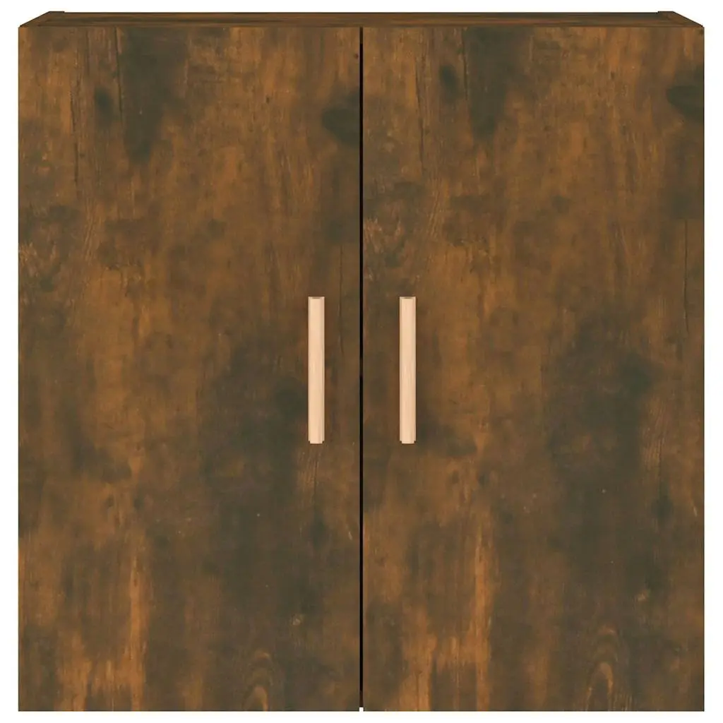 Wall Cabinet 60x30x60 cm Smoked Oak Two-Door Floating Storage for Living Room