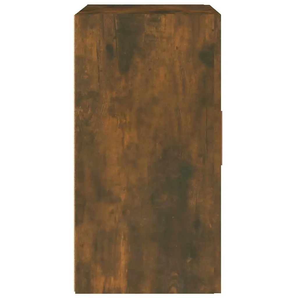 Wall Cabinet 60x30x60 cm Smoked Oak Two-Door Floating Storage for Living Room