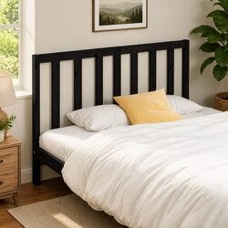 Transform Your Bedroom with a 141cm Black Pine Headboard