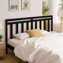 Solid Wood Bed Headboard Black 186 cm Pine Bedroom Furniture