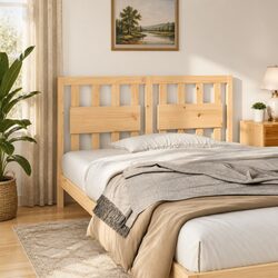 Rustic Pine Wood Headboard 140.5 cm for Cozy Spaces