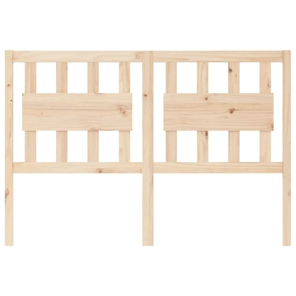 Wooden Bed Headboard 140.5 cm Brown Solid Pine Wood Rustic Bedroom Furniture