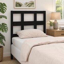 Bed Headboard Black 95.5cm Solid Pine Wood Rustic Bedroom Furniture Backrest